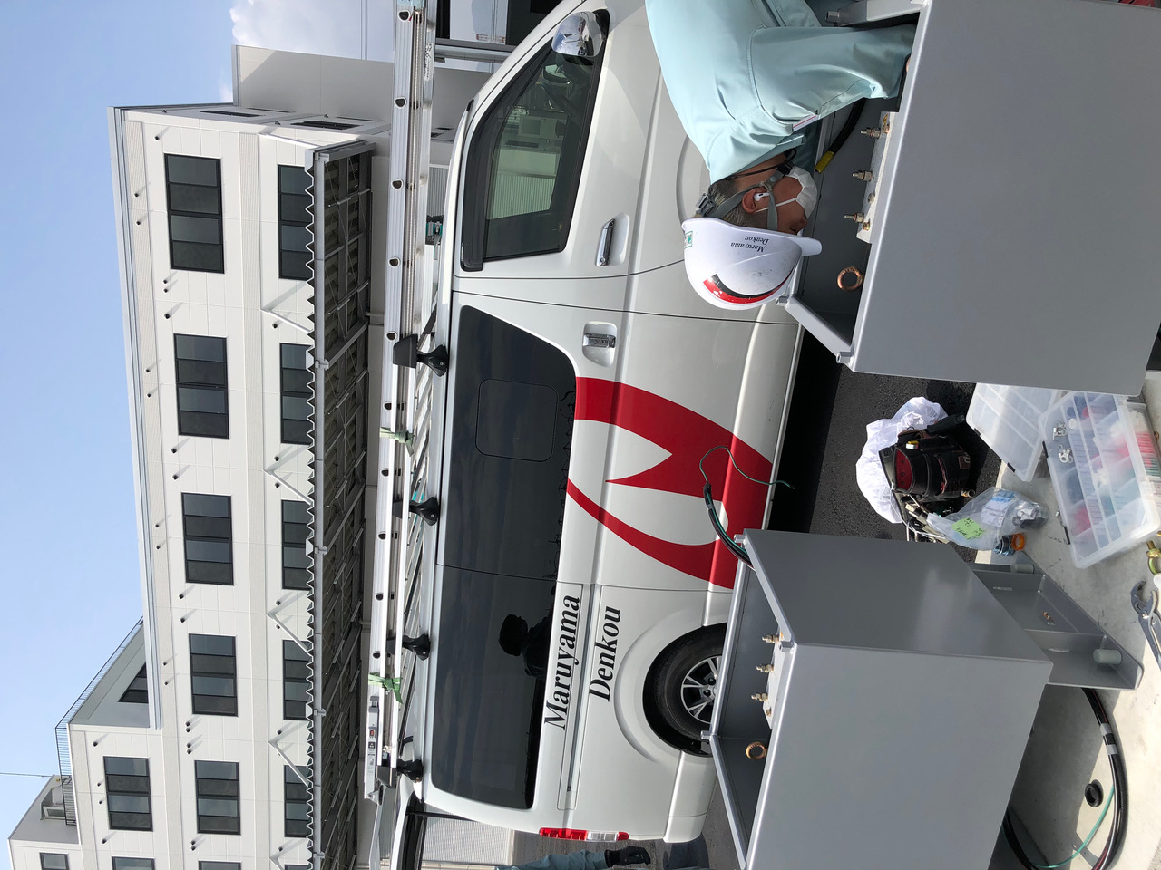 駐車場街灯設置電気工事 及 トランス設置電気工事 神戸ポートアイランドS社様 新社屋新築工事1